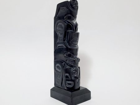 Argillite Eagle & Orca Totem Pole on Sale