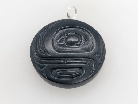 Argillite Round Salmon Head Pendant For Discount