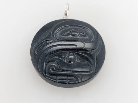 Argillite Round Eagle Chief Pendant Online now