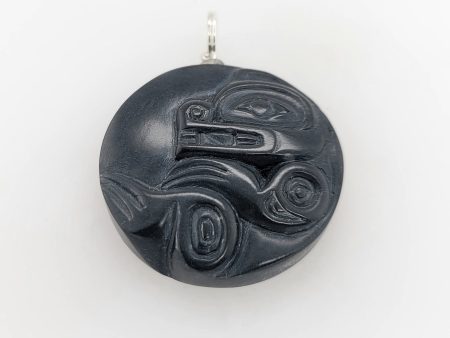 Argillite Round Bear Pendant For Cheap