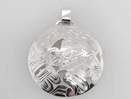 Haida Silver Raven and Bear Pendant For Sale