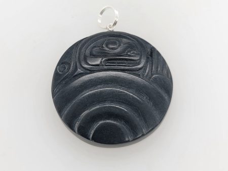 Argillite Round First Human & Clamshell Pendant Hot on Sale